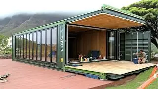 Man Builds Amazing DIY Container Home with a Rooftop Terrace  | Low-Cost Housing 