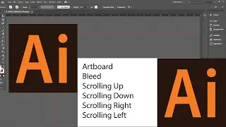 How to set page and scroll right left top bottom in adobe illustrator