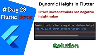 Error! : BoxConstraints has negative value || Dynamic height || 