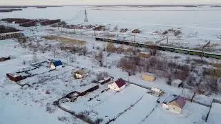 Станция Ельтай зимой,съемка на DJI MAVIC MINI высота 50 метров #dji #mavic #mini #зима #село #viral