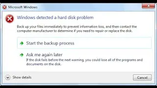 Windows detected a hard disk problem! (fixed permanently)
