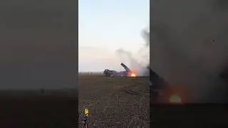Ukrainian BM-27 Uragan firing towards Russian positions. #ukraine #shorts
