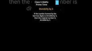 #shorts Divisibility by 4/ Class 6 Prime Time #maths #ganitaprakash
