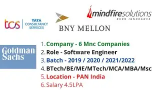 4 Mnc Companies Hiring Offcampus | Apply TCS Goldman Sachs BNY Mellon | Apply Now