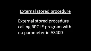 External stored procedure calling RPGLE program with no parameter in AS400