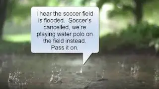 Soccer's cancelled, pass it on!