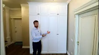 Распашной шкаф в классическом стиле. Шкаф с карнизом. Шкафы Киев.