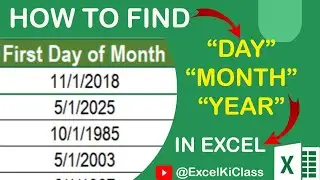 HOW TO FIND DAY MONTH YEAR FUNCTION IN EXCEL |  MS Excel - DATE &  TIME FUNCTIONS