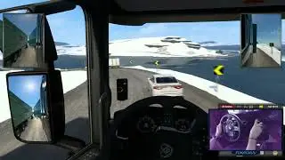 ETS2 İzlanda (BOL KARLI BOL KAYMALI YOL) Logitech G29 + Shifter (Steering Cam)