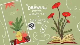 how i draw cute phone wallpapers ☆彡 in clip studio paint