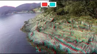 Drone 3D, 4K, Aerial 3D video, ANAGLYPH, Red/Cyan, Seacoast