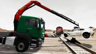 Cars Vs Rails - BeamNG.Drive