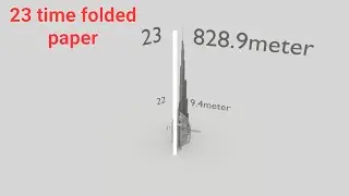 Folding paper more than 7 times #paper #3danimation #comparison