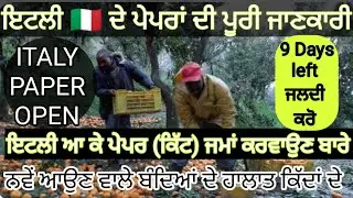 ITALY 🇮🇹 IMMIGRATION OPEN 9 DAYS LEFT HURRY UP, ਇਟਲੀ ਦੇ ਪੇਪਰਾਂ ਬਾਰੇ ਪੂਰੀ ਜਾਣਕਾਰੀ @simranitaly2178