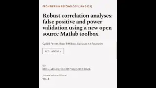 Robust correlation analyses: false positive  and power validation using a new open so... | RTCL.TV