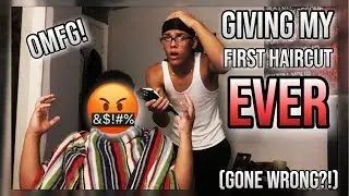 GIVING MY LITTLE BROTHER A HAIRCUT FOR THE FIRST TIME EVER! (GONE WRONG?!)