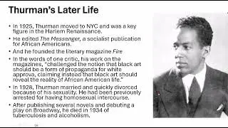 Wallace Thurman Lecture 1