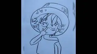 Drawing monkey d luffy - one piece - #shorts