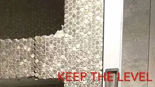 Beautiful mosaic shelves in bathroom