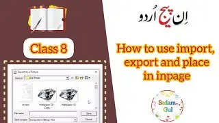 How to use Import, Export and Place options in Inpage by Sadamgul