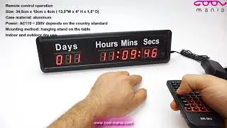 LED Digital Clock with countdown of days - 37 x 10 cm (www.cool-mania.com)