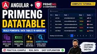 How to Use PrimeNG in Angular | DatePicker | DataTable with Pagination, Sorting & Global Search