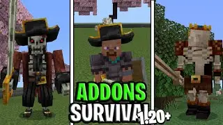 6 MEJORES MODS SURVIVAL para Minecraft pe (Bedrock) 1.20 🏆