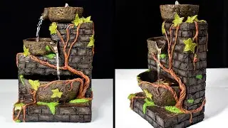 DIY Concrete Tabletop Waterfall Fountain ⛲ Indoor Cement Waterfall