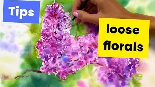 Beautiful Loose Watercolor Lilacs! Lilac Painting Tutorial! #lilacpainting