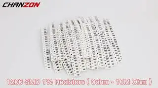 100 peças de resistores SMD 1206 0 ohm - 10 M Ohm 1/4 W 1% Chip de
