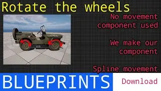 UE5 short tutorials: Rotate wheels without movement component. Use velocity+direction