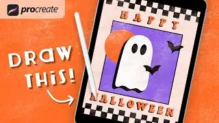 Procreate Step by Step Tutorial - Halloween Poster - Draw With Me - iPad Art