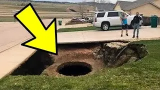 A hole formed in the man's yard. He turns pale when he sees what's inside!