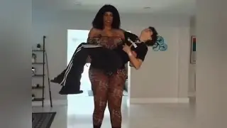 Lifted up by a tall lady 😯|