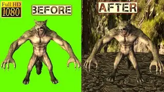 werewolf running template green screen video effects / green screen video/wolf attack green screen