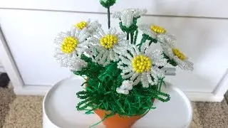 МК: МАРГАРИТКИ из бисера. БИСЕРОПЛЕТЕНИЕ ДЛЯ НАЧИНАЮЩИХ