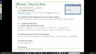 Java Swing Containers and Components Video 2