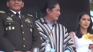 En la Plaza 15 de Mayo se realizó la posesión simbólica del Alcalde de Guaranda Inti Yumbay.