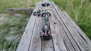 Телепнево. Одинокий храм на краю прихода. Триммер worx nitro...