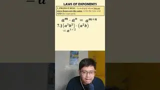 Law of Exponents: Product Rule [Example 4] #mathwithteacherjustin #math7 #algebra