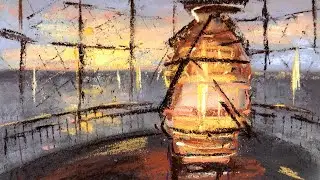 Как нарисовать фонарь маяка сухой пастелью