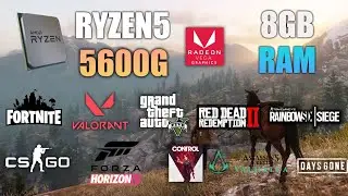 Ryzen 5 5600G Vega 7 : Test in 12 Games With 8GB RAM - 5600G Gaming