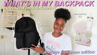 What's in My Backpack 2024 + GIVEAWAY | College Freshman Edition | school essentials and supplies