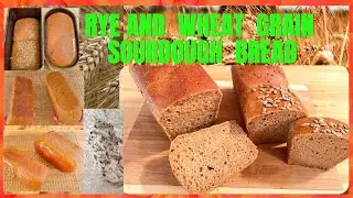 How to make Rye Wheat Sourdough homemade bread  Recipe with sunflower ,caraway seeds
