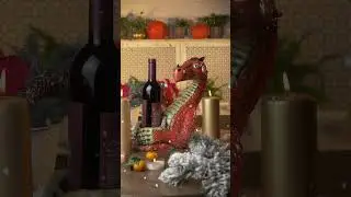 Новогодний стол - бутылочница дракон