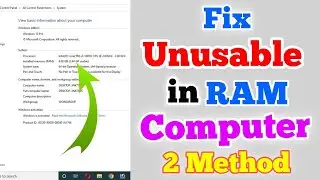 How to fix all RAM GB not usable in Windows 7,8,10,11 // Fix unusable ram in PC