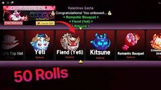 I Rolled 50x Valentine’s Gacha Boxes for ALL the New Mythical Items & Skins in Blox Fruits..!! 💖🎁✨