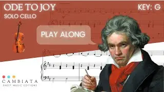 Ode to Joy - Solo cello (Play Along - Key G)