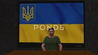 Zelensky Sitting At Desk Talking Animation