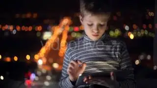 Boy Playing on a Tablet (After Effects Template)